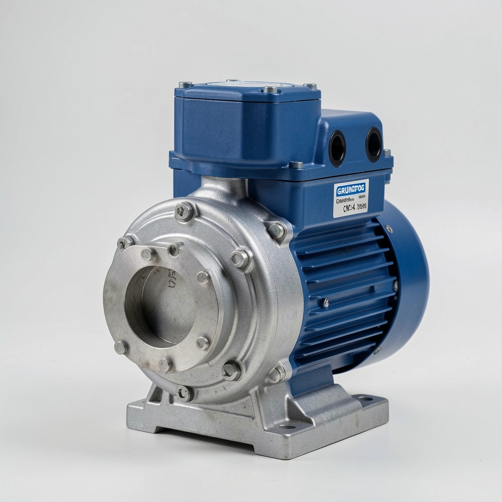 Grundfos CM3-4 centrifugalna pumpa kompaktnog dizajna sive metalik boje sa Grundfos logom i vijčanim priključcima za cevi